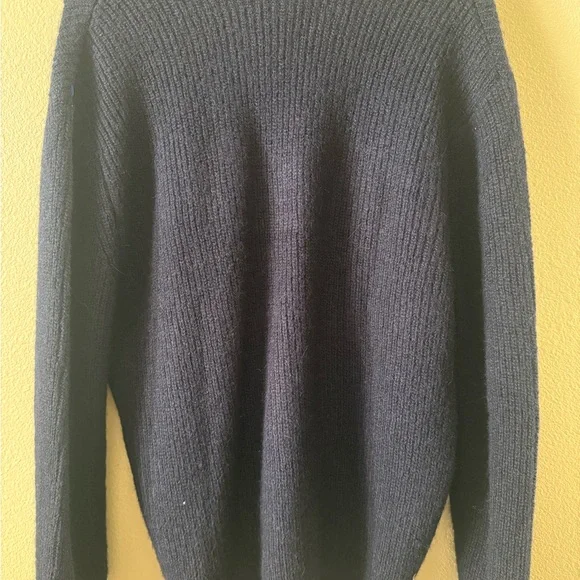 ZARA Ribbed Half-Zip Knit Sweater – Navy Blue, Size M - Picture 6 of 7